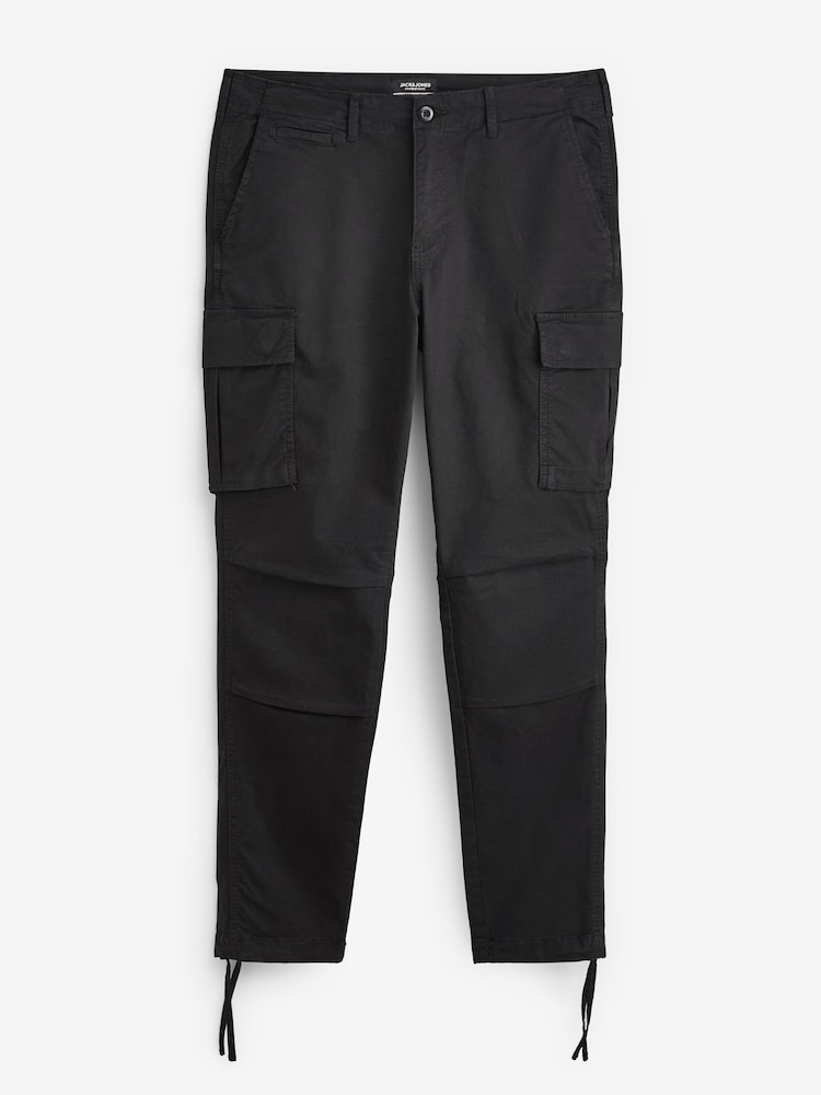 JACK & JONES Black Ace Tucker Straight Cargo Trousers - Image 4 of 4
