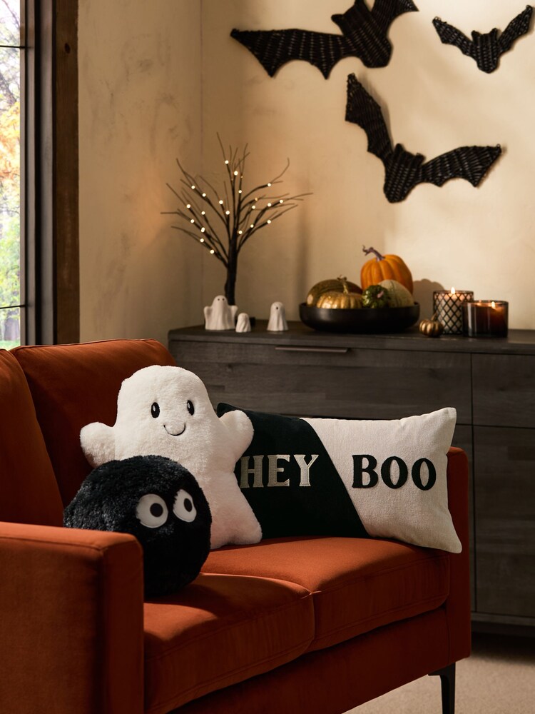 Monochrome Hey Boo Cushion - Image 2 of 6
