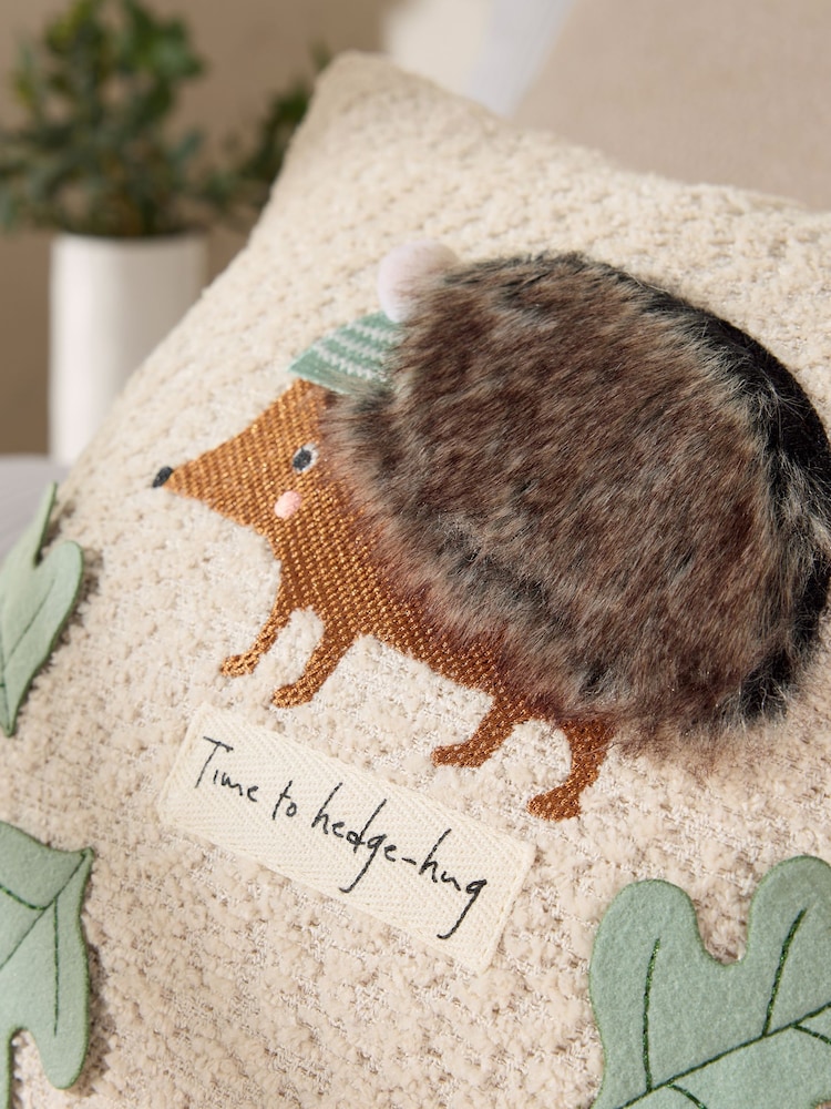 Green Autumn Cosy Hedgehog Cushion - Image 2 of 3 Green Autumn Cosy Hedgehog Cushion - Image 2 of 3