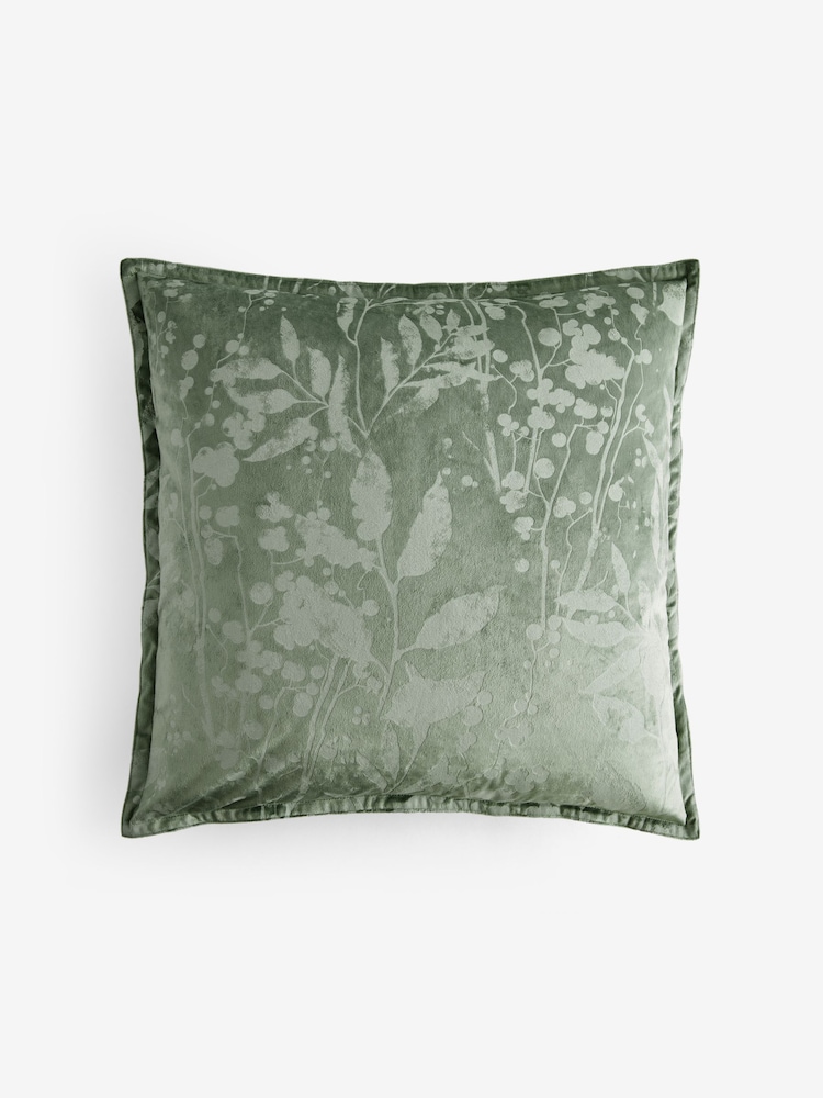 Fleuri Glue Imprimé Velvet Cushion - Image 3 of 5