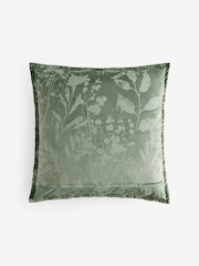 Fleuri Glue Imprimé Velvet Cushion - Image 4 of 5