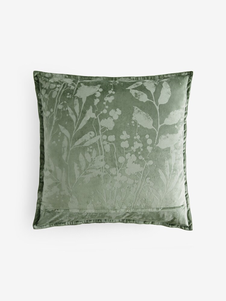 Fleuri Glue Imprimé Velvet Cushion - Image 4 of 5