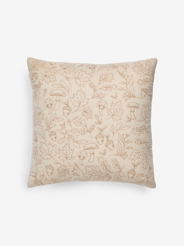 Natural Quilted Autumn Forest Cushion - Image 1 of 4