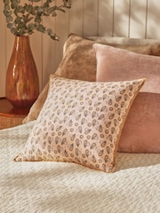 Orange 43 x 43cm Woodblock Floral Cushion - Image 1 of 5