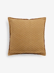 Orange 43 x 43cm Woodblock Floral Cushion - Image 4 of 5
