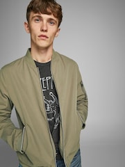 JACK & JONES Green Bomber Jacket - Image 3 of 4