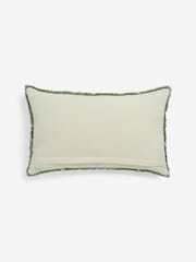 Sage Green Minimal Geometric 50 x 30cm Berber Cushion - Image 3 of 4