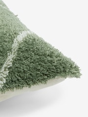 Sage Green Minimal Geometric 50 x 30cm Berber Cushion - Image 4 of 4