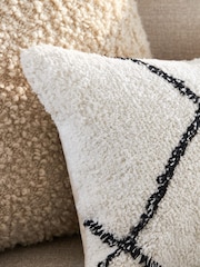 Natural Minimal Geometric 40 x 59cm Berber Cushion - Image 2 of 5