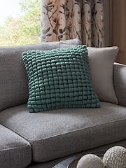 Light Blue 43 x 43cm Global Bobble 100% Cotton Cushion - Image 1 of 5