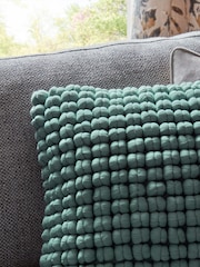 Light Blue 43 x 43cm Global Bobble 100% Cotton Cushion - Image 2 of 5