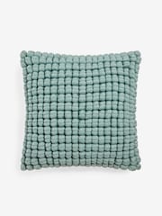 Light Blue 43 x 43cm Global Bobble 100% Cotton Cushion - Image 3 of 5