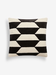 Black/White Blakey Velvet Cushion - Image 3 of 5