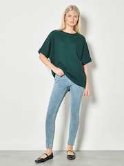 Apricot Green Waffle Knit Batwing Top - Image 2 of 4