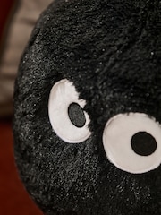 Black Halloween Faux Fur 3D Ball Cushion - Image 2 of 5