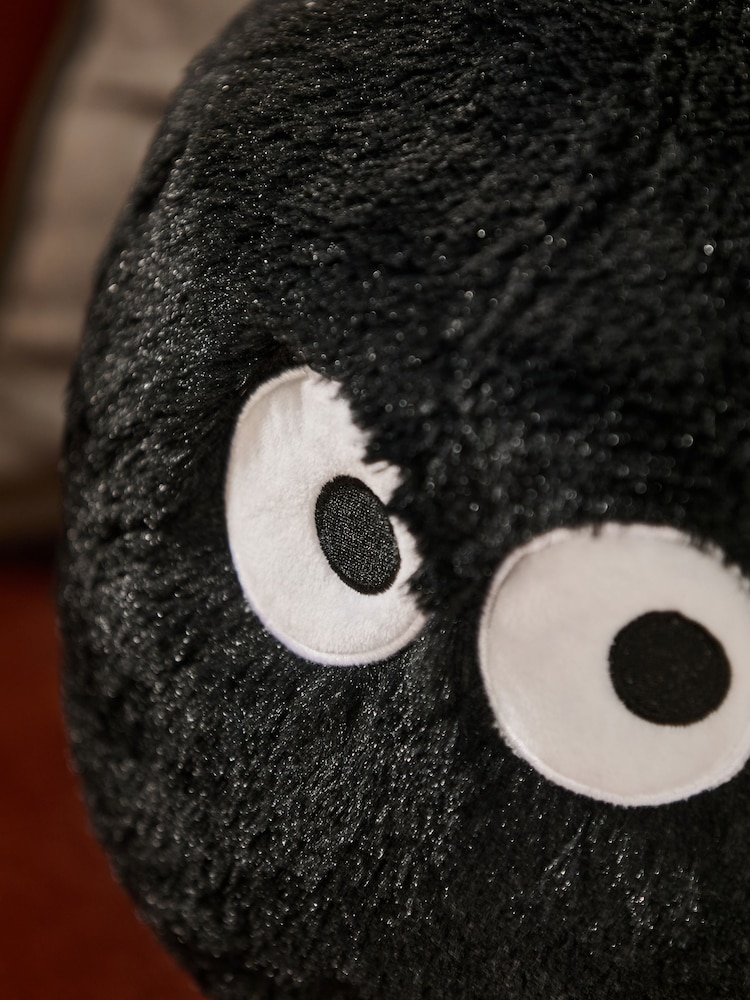 Black Halloween Faux Fur 3D Ball Cushion - Image 2 of 5