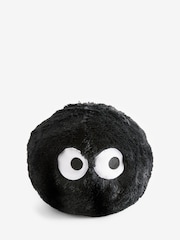 Black Halloween Faux Fur 3D Ball Cushion - Image 3 of 5