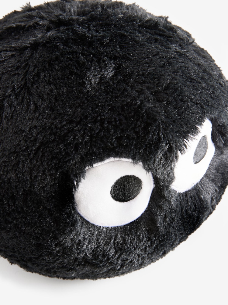 Black Halloween Faux Fur 3D Ball Cushion - Image 5 of 5