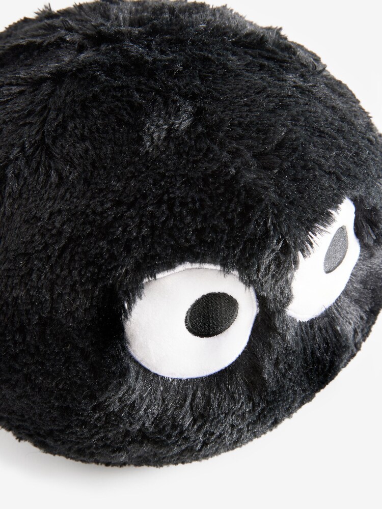 Black Halloween Faux Fur 3D Ball Cushion - Image 5 of 5 Black Halloween Faux Fur 3D Ball Cushion - Image 5 of 5