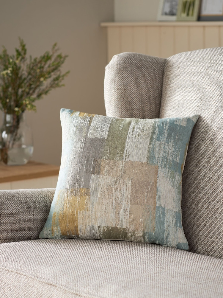 Green Abstract Printed Cushion - Image 1 of 5 Green Abstract Printed Cushion - Image 1 of 5