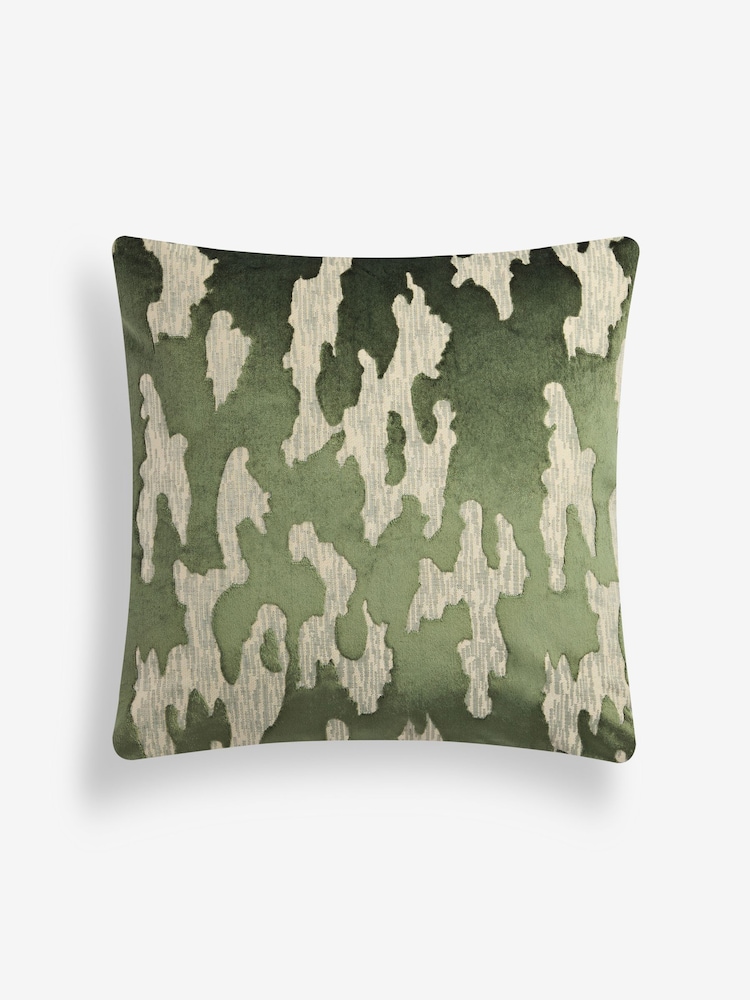 Sage Green 50 x 50cm Galloway Velvet Cushion - Image 2 of 4