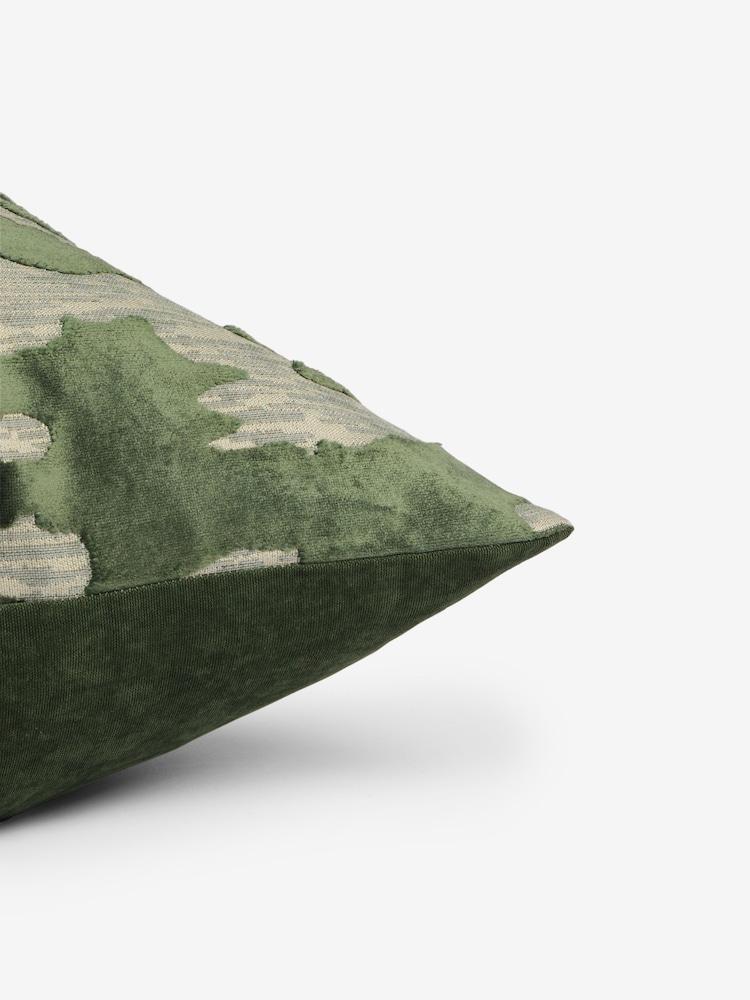 Sage Green 50 x 50cm Galloway Velvet Cushion - Image 4 of 4