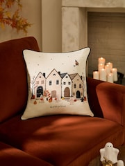 Cream Halloween Scene Cushion - Image 1 of 5