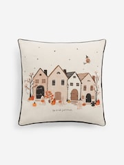 Cream Halloween Scene Cushion - Image 3 of 5