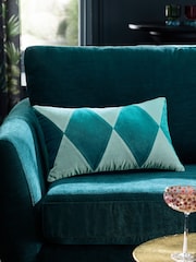 Blue Quinn Velvet Cushion - Image 1 of 5