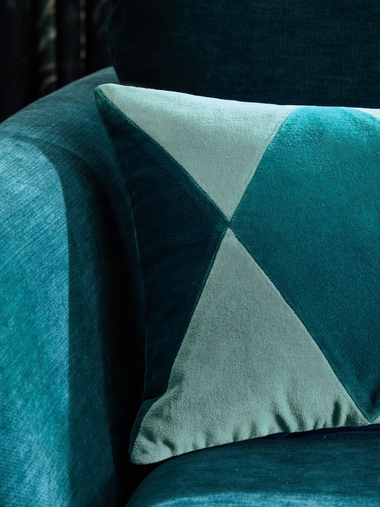 Blue Quinn Velvet Cushion - Image 2 of 5