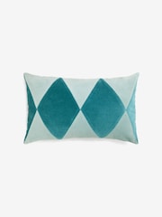 Blue Quinn Velvet Cushion - Image 3 of 5