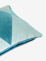 Blue Quinn Velvet Cushion - Image 5 of 5