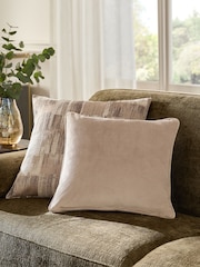Greige 43 x 43cm Matte Velvet Cushion - Image 1 of 6