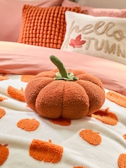 Orange Boucle Pumpkin Cushion - Image 1 of 4