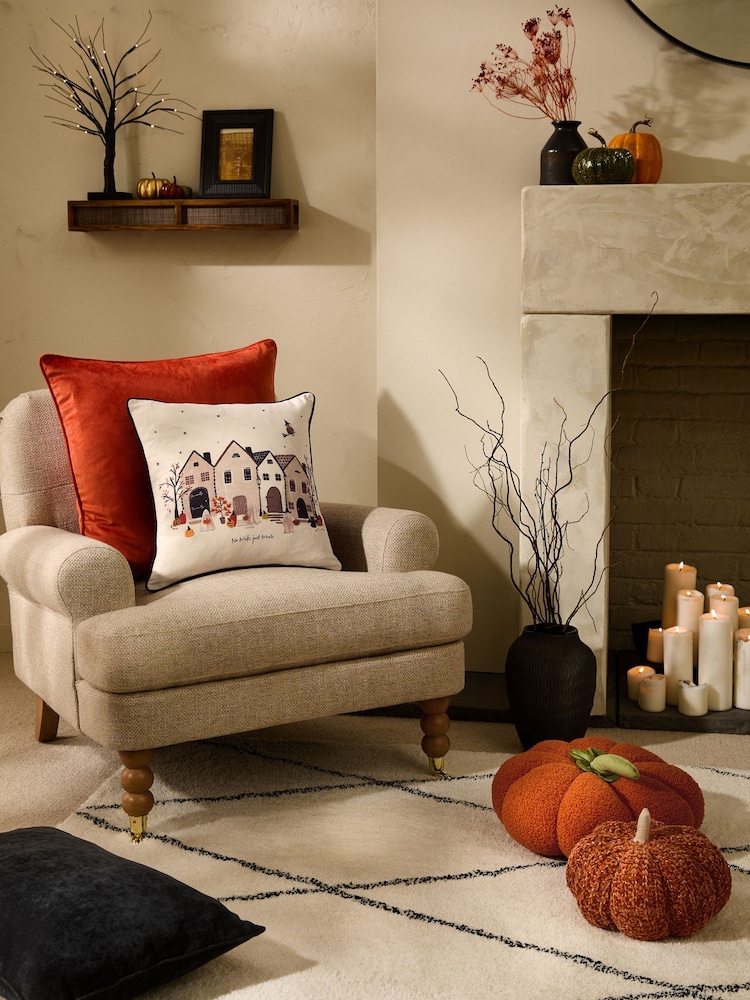 Orange Boucle Pumpkin Cushion - Image 2 of 4