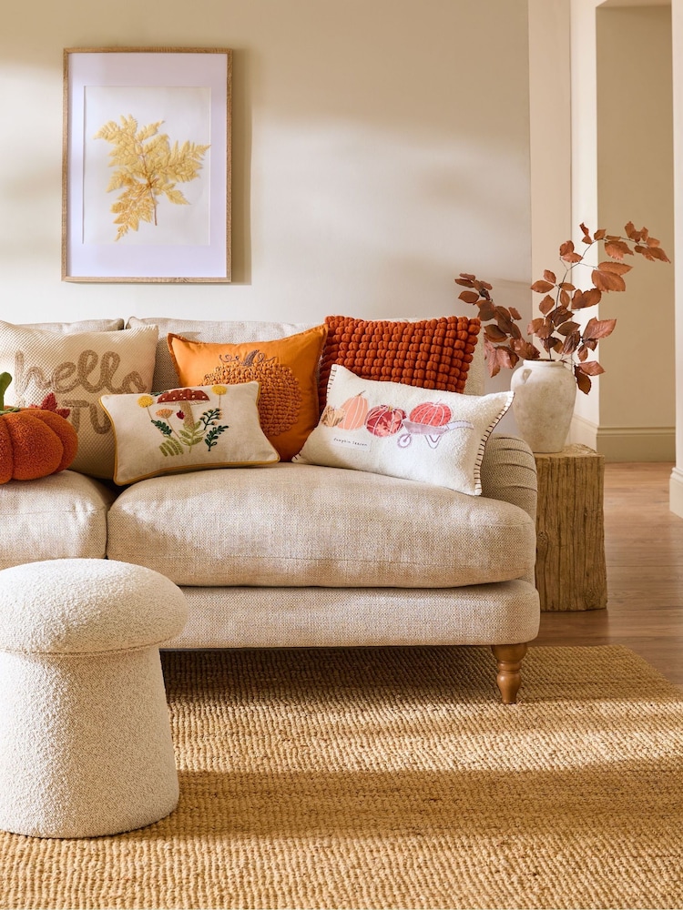 Orange Pumpkin Bobble Cushion - Image 1 of 9