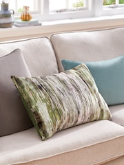 Green 40 x 59cm Haze Velvet Stripe Cushion - Image 1 of 4