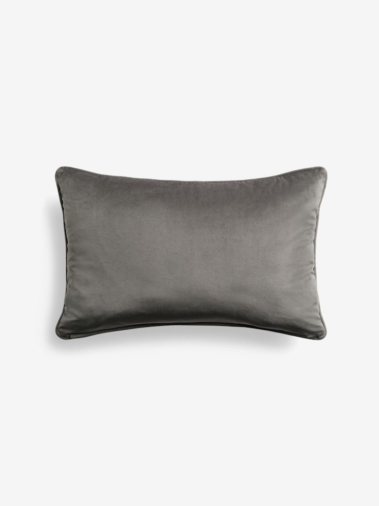 Charcoal Grey 40 x 59cm Matte Velvet Cushion - Image 4 of 4 Charcoal Grey 40 x 59cm Matte Velvet Cushion - Image 4 of 4
