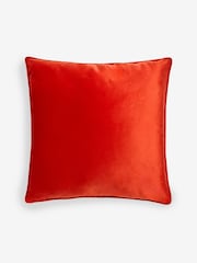 Bright Orange 59 x 59cm Matte Velvet Cushion - Image 2 of 4
