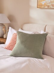 Green 59 x 59cm Soft Velour Cushion - Image 1 of 1