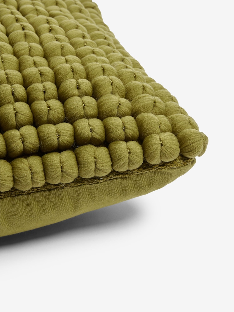 Light Green 43 x 43cm Global Bobble 100% Cotton Cushion - Image 5 of 5