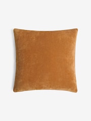 Caramel Brown 59 x 59cm Soft Velour Cushion - Image 3 of 5