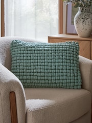 Light Blue 40 x 59cm Global Bobble 100% Cotton Cushion - Image 1 of 4