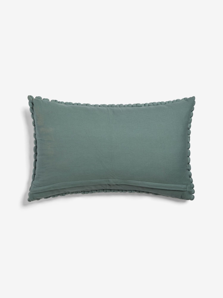 Light Blue 40 x 59cm Global Bobble 100% Cotton Cushion - Image 4 of 4