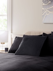 Black 50 x 50cm Madison Velvet Cushion - Image 1 of 3