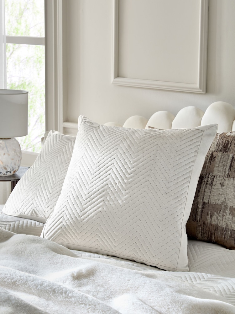 Natural 59 x 59cm Madison Velvet Cushion - Image 1 of 6
