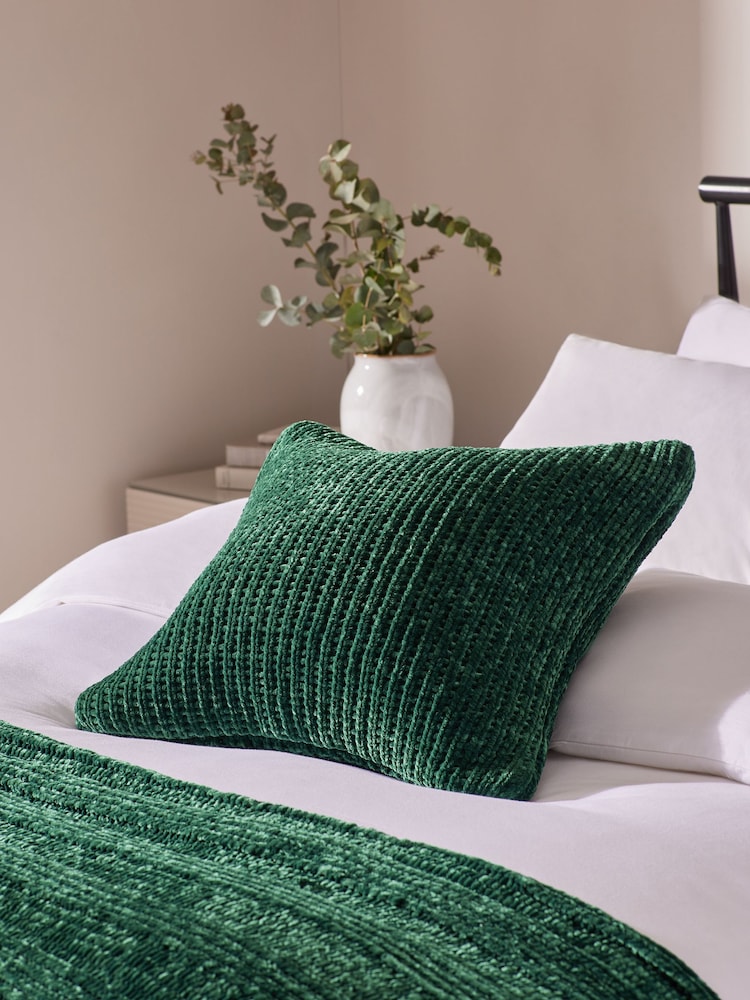 Green Nellie Chunky Chenille Cushion - Image 1 of 5