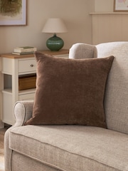 Brown 59 x 59cm Soft Velour Cushion - Image 1 of 5