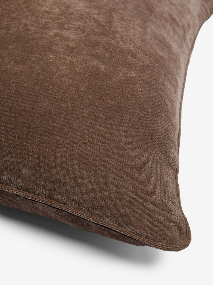Brown 59 x 59cm Soft Velour Cushion - Image 5 of 5