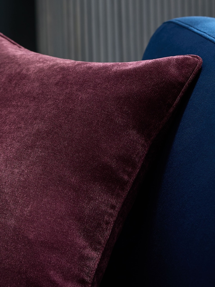 Plum Purple 45 x 45cm Soft Velour Cushion - Image 2 of 5